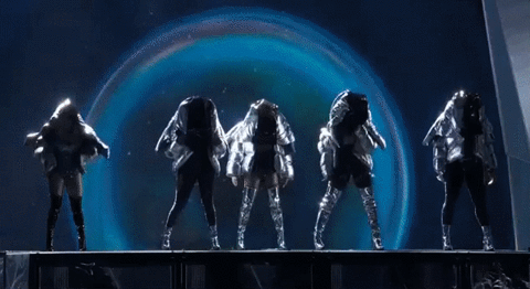 Giphy We see what you did there, girls.